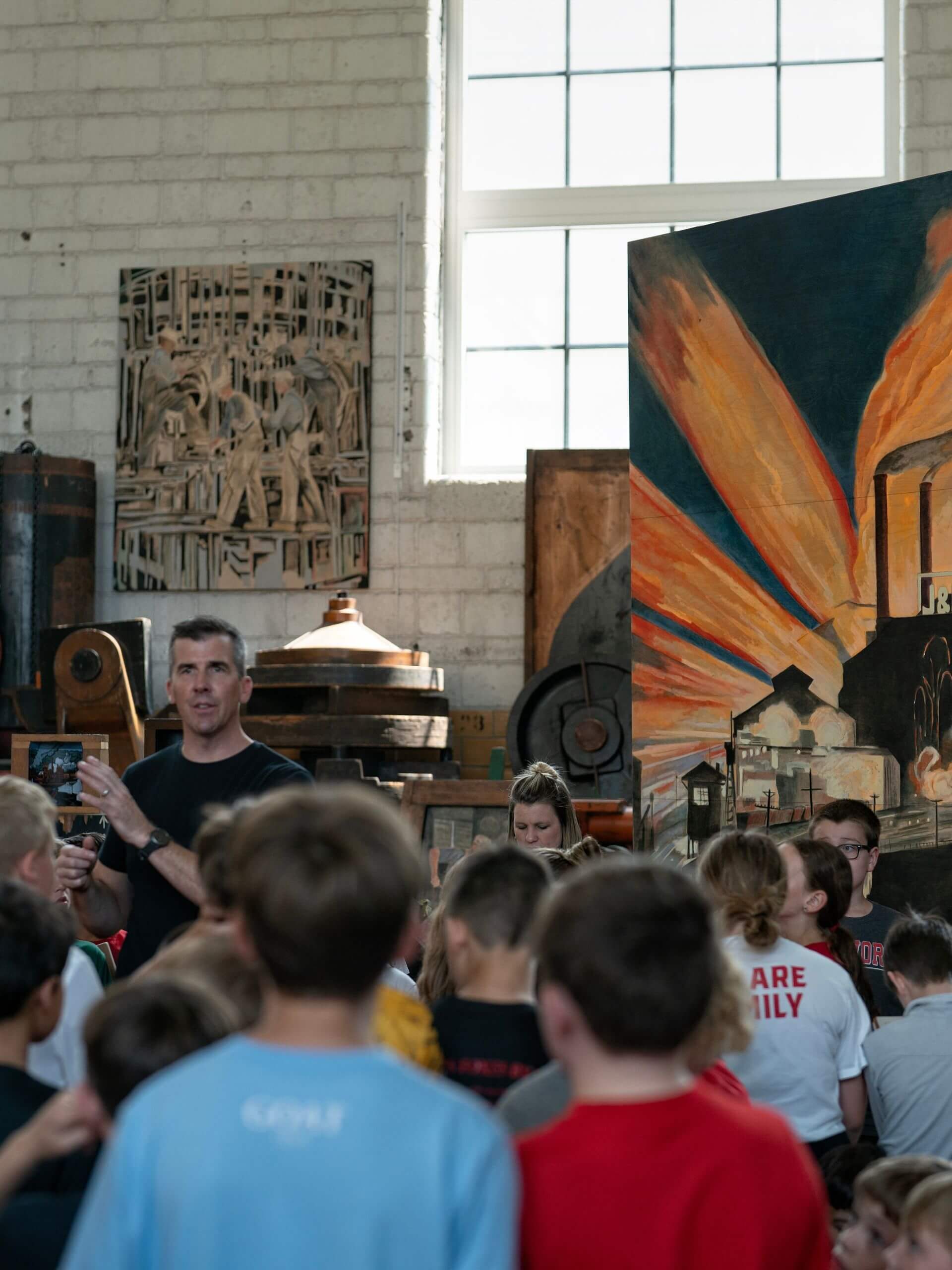 Cory-Field-Trip-Patterns-Of-Meaning-Pittsburgh (1) Pittsburgh artist Cory Bonnet touring students on a field trip at Patterns of Meaning